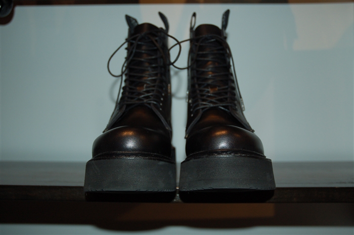 Black Leather R13 Combat Boots, size 7