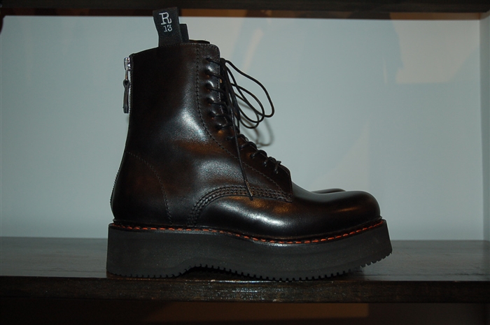 Black Leather R13 Combat Boots, size 7