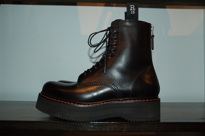 Black Leather R13 Combat Boots, size 7