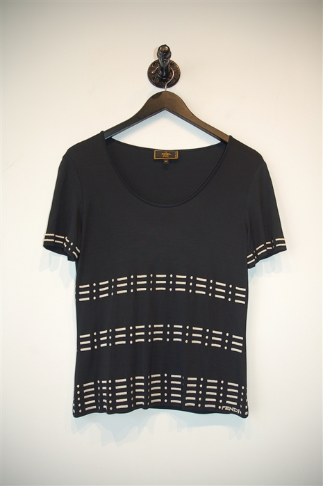 Black Fendi - Vintage Short-Sleeved Top, size 6