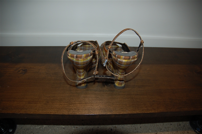 Tartan Prada Wedge, size 7.5