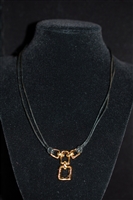 Black Leather Nina Ricci Necklace, size O/S