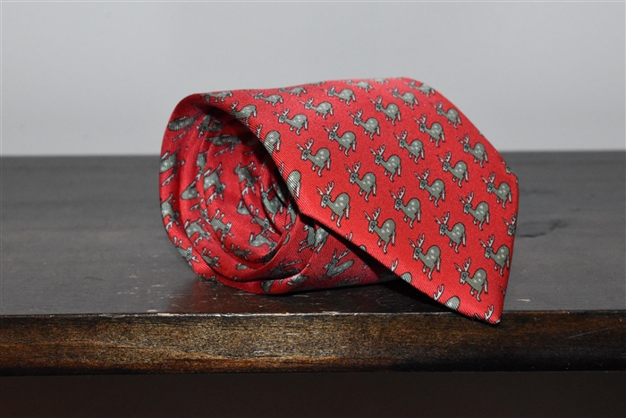 Red Hermes Tie, size O/S