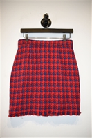 Red & Blue Iro Pencil Skirt, size 8