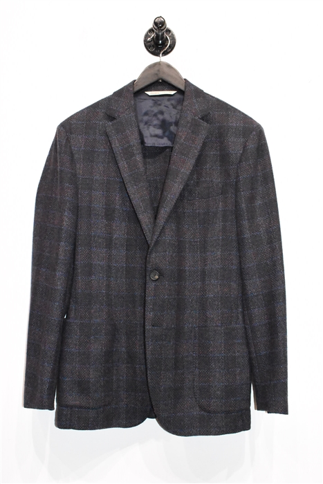 Navy Check Maurizio Baldassari Sport Coat, size 42