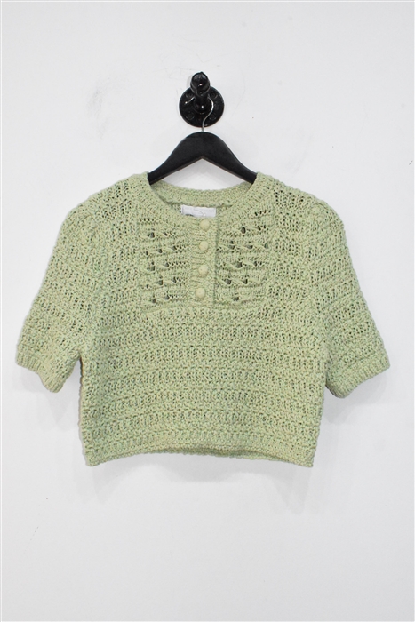 Light Sage Caroline Constas Cropped Sweater, size XS