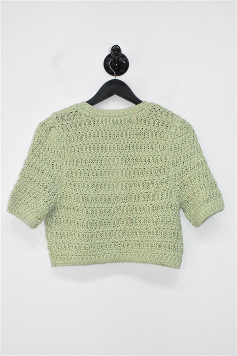 Light Sage Caroline Constas Cropped Sweater, size XS