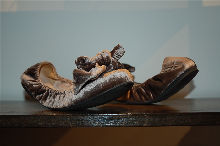 Dark Taupe Miu Miu Ballet Flats, size 8