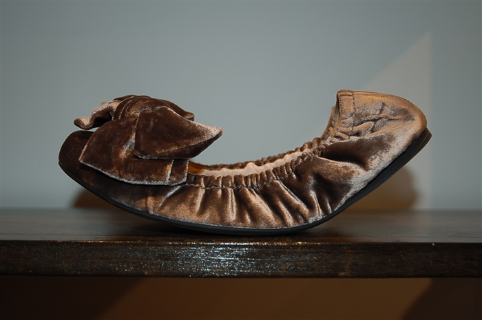 Dark Taupe Miu Miu Ballet Flats, size 8