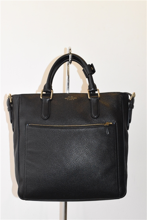 Black Leather Smythson Tote, size L