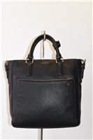 Black Leather Smythson Tote, size L