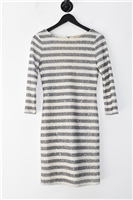 White Stripe Alice + Olivia Sheath Dress, size 4