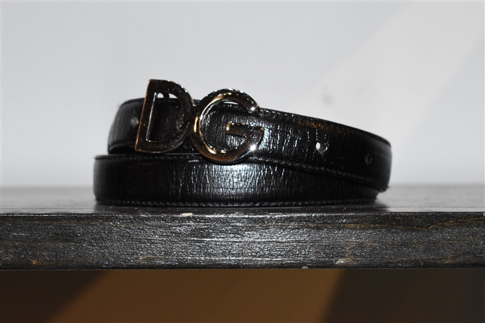 Black Leather D&G - Dolce & Gabbana Belt, size S