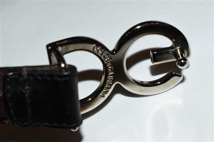 Black Leather D&G - Dolce & Gabbana Belt, size S