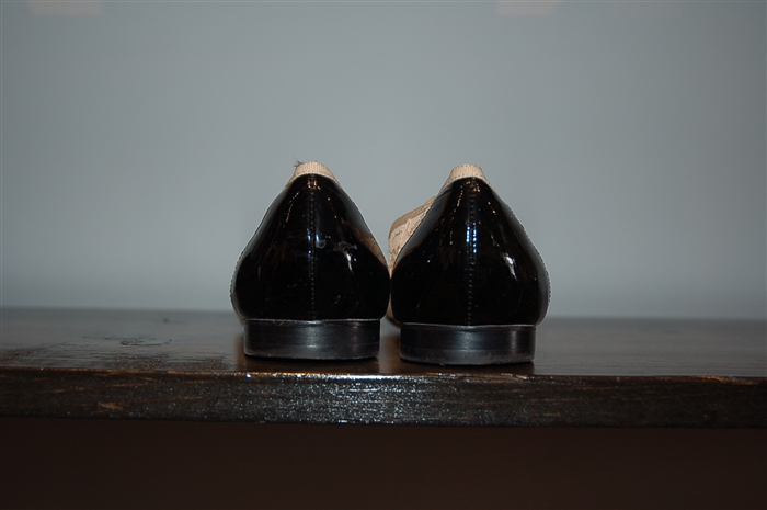 White & Black Chanel Flats, size 7