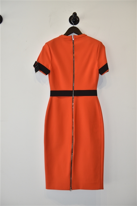 Bright Orange Mugler Sheath Dress, size S