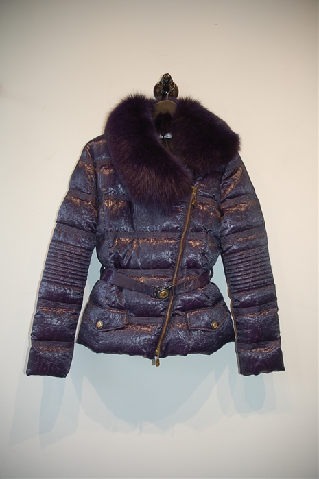 Midnight Purple Versace Collection Puffer Jacket, size 8