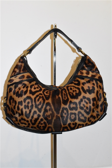 Animal Print Saint Laurent Shoulder Bag, size L
