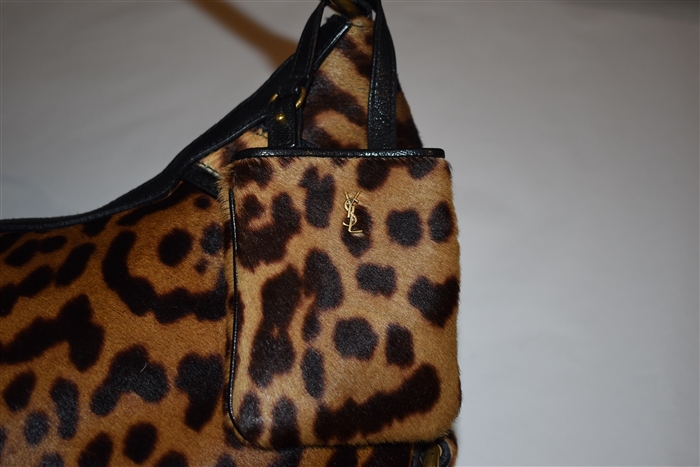 Animal Print Saint Laurent Shoulder Bag, size L