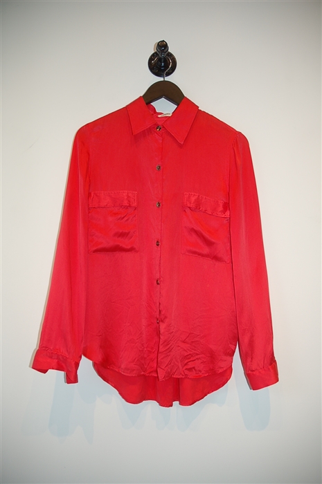 Coral Red L'Agence Button Blouse, size S