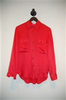 Coral Red L'Agence Button Blouse, size S