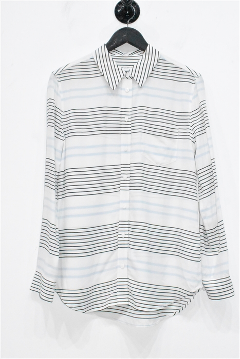 Blue Stripe Equipment Silk Shirt, size S