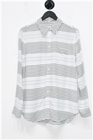 Blue Stripe Equipment Silk Shirt, size S
