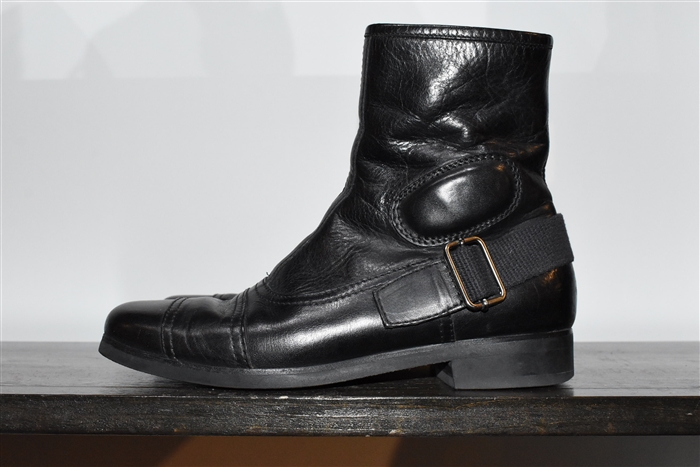Black Leather Miu Miu Ankle Boots, size 7