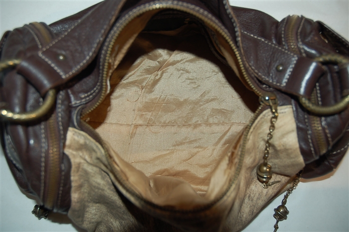 Dark Leather Just Cavalli Shoulder Bag, size M