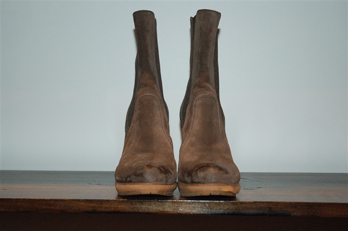 Mushroom Prada Ankle Boots, size 9