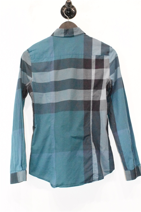 Dark Teal Burberry Button Shirt, size XS