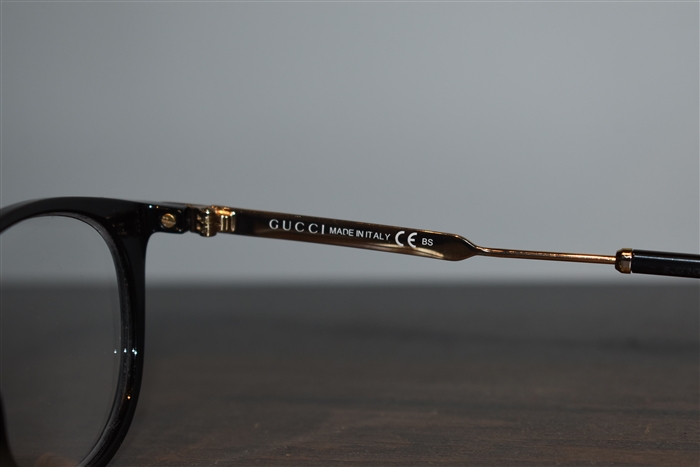 Shiny Black Gucci Eyeglass Frames, size O/S