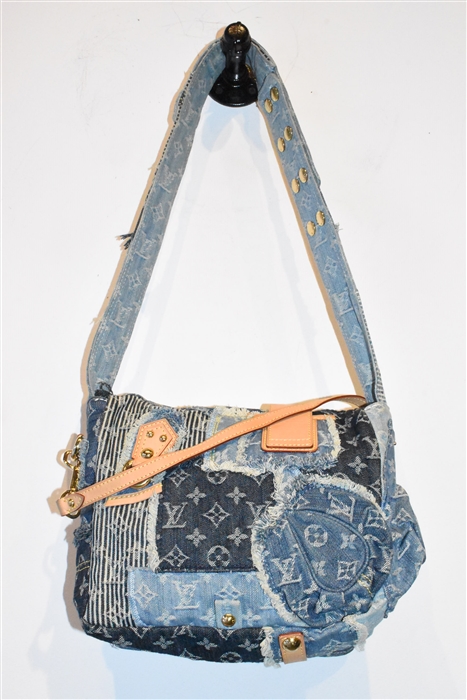 Louis Vuitton Denim Patchwork Posty Bag - Blue Hobos, Handbags