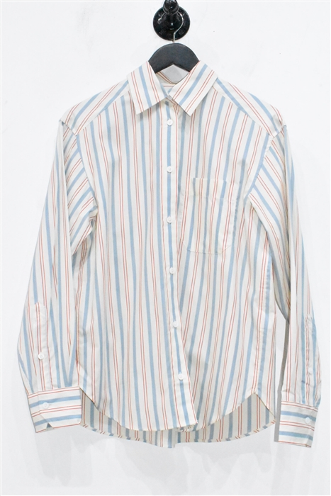 Cream Stripe Zadig & Voltaire Button Shirt, size S