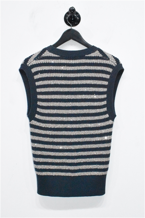 Gray Stripe Brunello Cucinelli Vest, size M