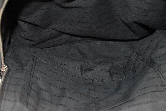 Black Leather Giorgio Armani Backpack, size L