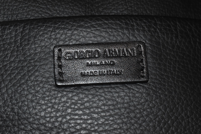 Black Leather Giorgio Armani Backpack, size L