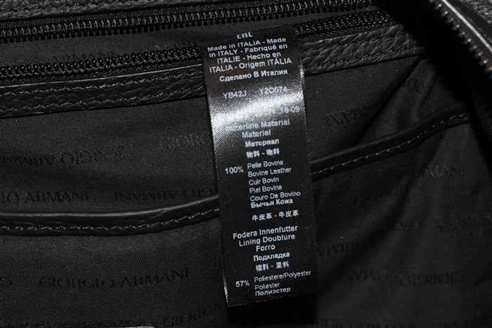 Black Leather Giorgio Armani Backpack, size L