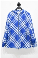 Blue Check Burberry Technical Jacket, size XS