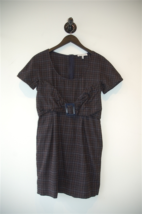 Dark Tartan See by Chloe Sheath Dress, size 6