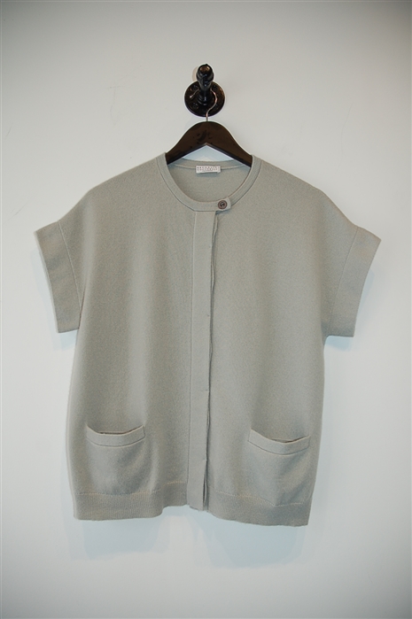 Pale Gray Brunello Cucinelli Cardigan, size L