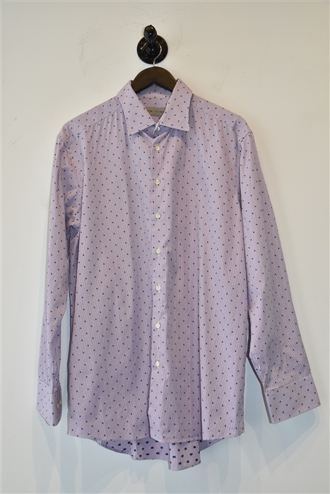 Purple Stripe Etro Button Shirt, size XL