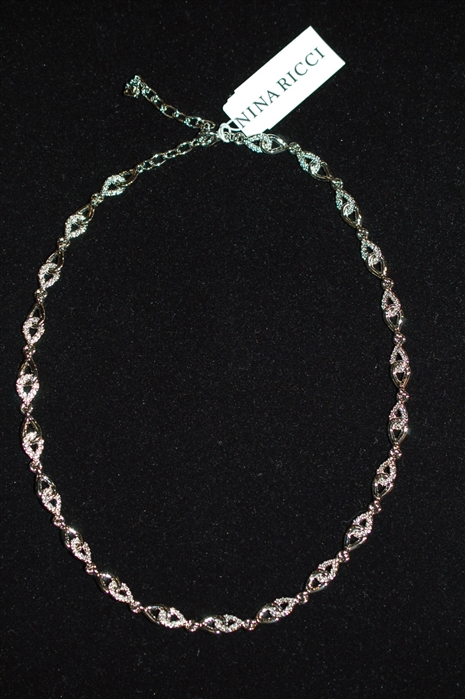 Rhodium Nina Ricci Necklace, size O/S