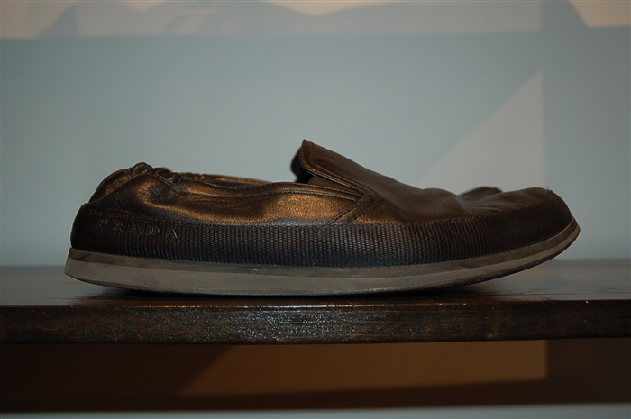 Black Leather Prada Slip-On Shoe, size 11.5