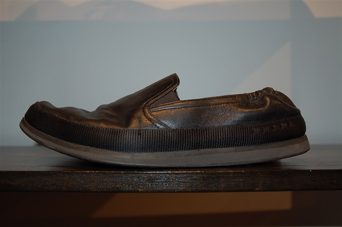 Black Leather Prada Slip-On Shoe, size 11.5