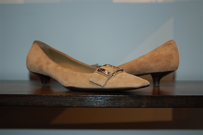 Taupe Prada Kitten Heels, size 8.5