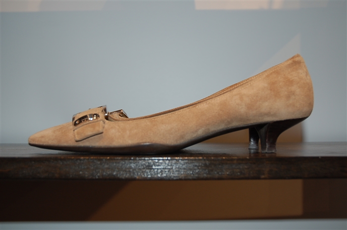 Taupe Prada Kitten Heels, size 8.5