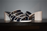 Navy & White Chanel Mules, size 8