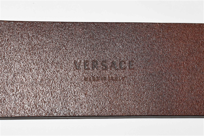 Dark Leather Versace Belt, size L