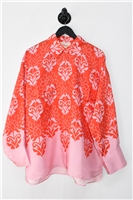 Floral Figue Silk Shirt, size M